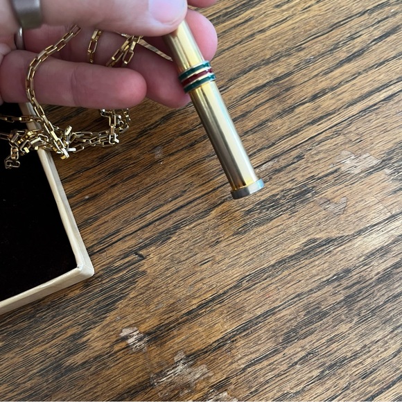Vintage Gucci Gold Perfume Bottle Pendant Necklace Sherry Line With Box! - Picture 7 of 10